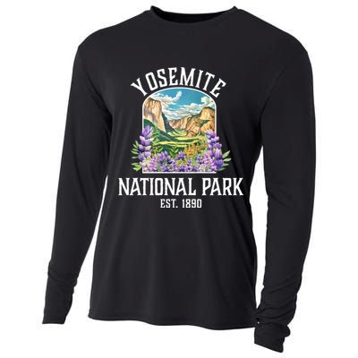 Yosemite National Park Lupine Vintage Gift Cooling Performance Long Sleeve Crew