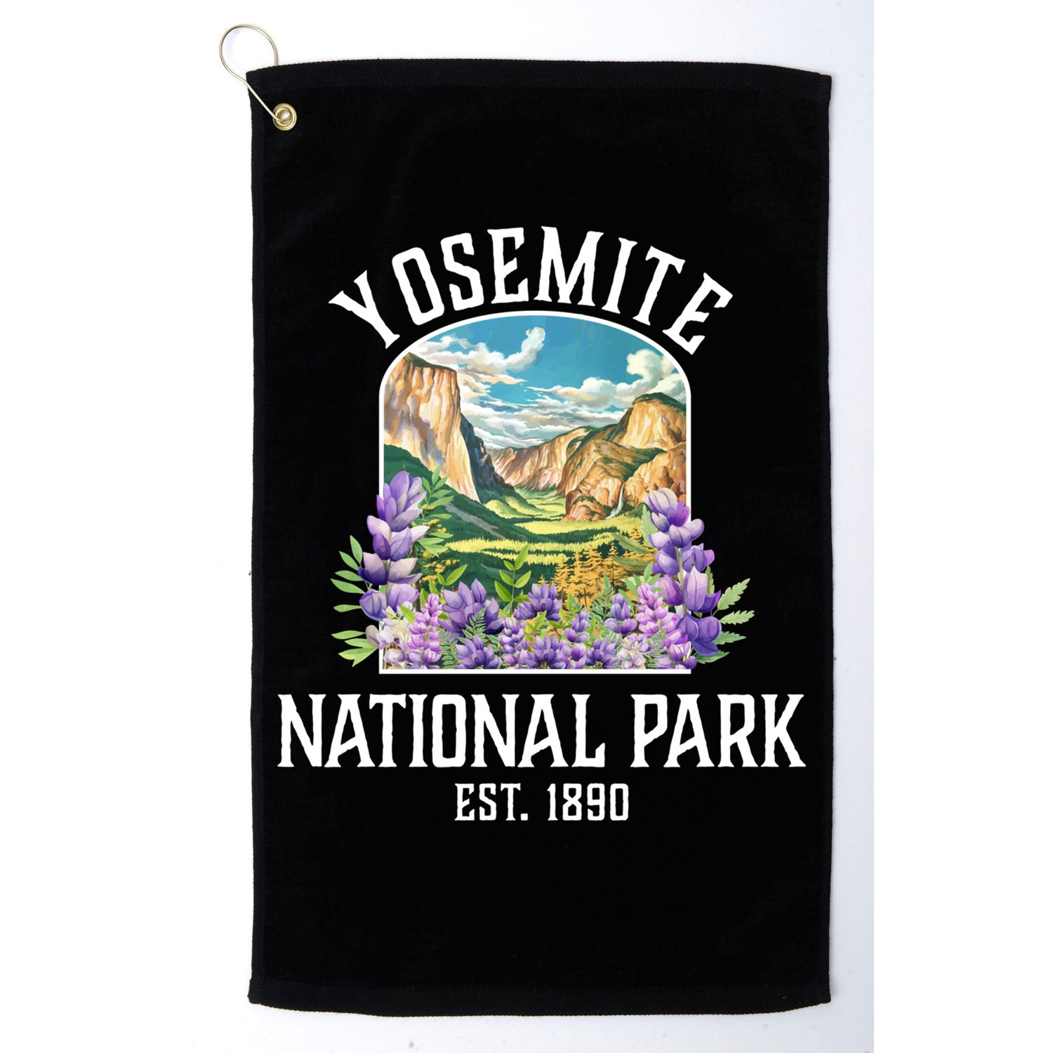 Yosemite National Park Lupine Vintage Gift Golf Towel
