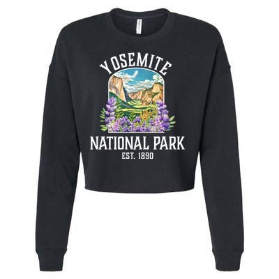 Yosemite National Park Lupine Vintage Gift Cropped Pullover Crew