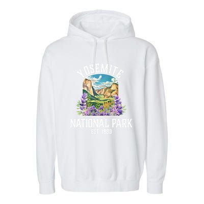 Yosemite National Park Lupine Vintage Gift Garment-Dyed Fleece Hoodie