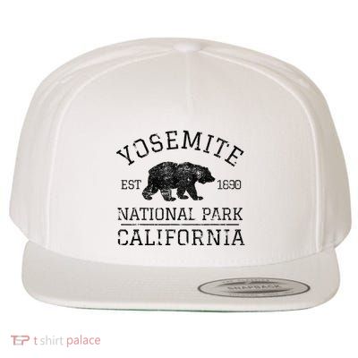 Yosemite National Park California Bear Nature Hiking Wool Snapback Cap