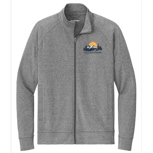 Yellowstone National Park Mountain Sunset Landscape Stretch Full-Zip Cadet Jacket