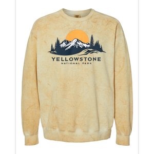 Yellowstone National Park Mountain Sunset Landscape Colorblast Crewneck Sweatshirt