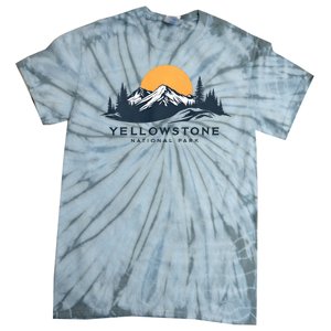 Yellowstone National Park Mountain Sunset Landscape Tie-Dye T-Shirt