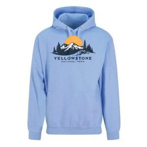 Yellowstone National Park Mountain Sunset Landscape Unisex Surf Hoodie