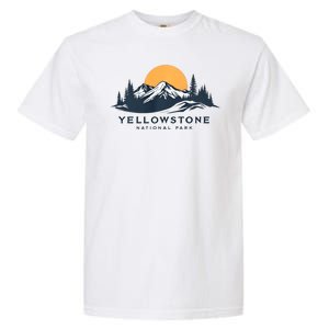 Yellowstone National Park Mountain Sunset Landscape Garment-Dyed Heavyweight T-Shirt