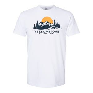 Yellowstone National Park Mountain Sunset Landscape Softstyle CVC T-Shirt