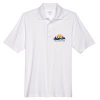 Yellowstone National Park Mountain Sunset Landscape Men's Origin Performance Pique Polo