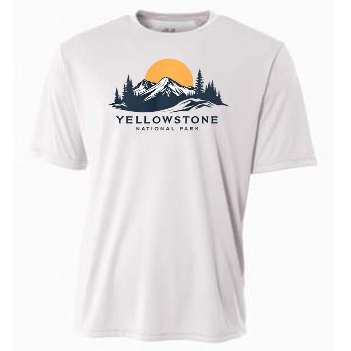 Yellowstone National Park Mountain Sunset Landscape Cooling Performance Crew T-Shirt