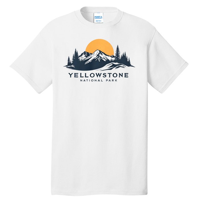 Yellowstone National Park Mountain Sunset Landscape Tall T-Shirt