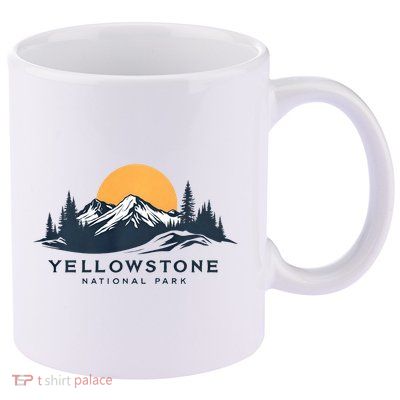 Yellowstone National Park Mountain Sunset Landscape 11oz C Handle Ceramic Mug