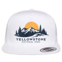 Yellowstone National Park Mountain Sunset Landscape Flatbill Hat