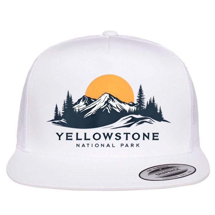 Yellowstone National Park Mountain Sunset Landscape Flatbill Hat
