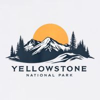 Yellowstone National Park Mountain Sunset Landscape Flatbill Hat