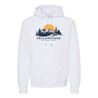 Yellowstone National Park Mountain Sunset Landscape Premium Hoodie