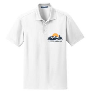 Yellowstone National Park Mountain Sunset Landscape Dry Zone Grid Polo