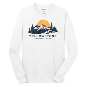 Yellowstone National Park Mountain Sunset Landscape Tall Long Sleeve T-Shirt