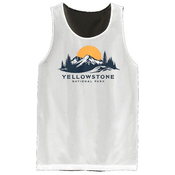 Yellowstone National Park Mountain Sunset Landscape Mesh Reversible Basketball Jersey Tank