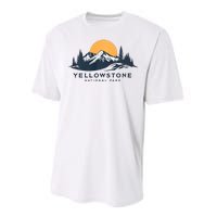 Yellowstone National Park Mountain Sunset Landscape Performance Sprint T-Shirt