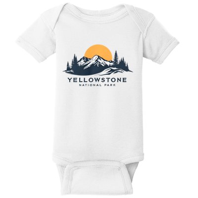 Yellowstone National Park Mountain Sunset Landscape Baby Bodysuit