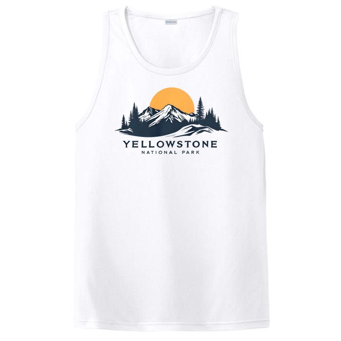 Yellowstone National Park Mountain Sunset Landscape PosiCharge Competitor Tank