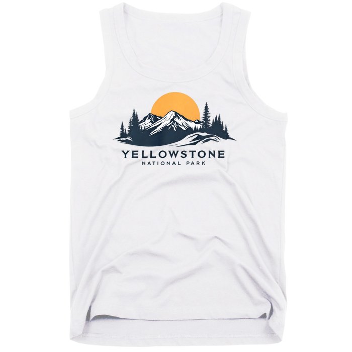 Yellowstone National Park Mountain Sunset Landscape Tank Top