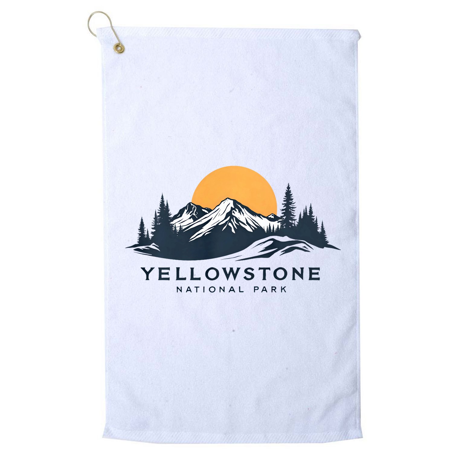 Yellowstone National Park Mountain Sunset Landscape Golf Towel
