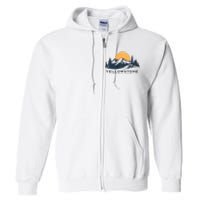 Yellowstone National Park Mountain Sunset Landscape Full Zip Hoodie