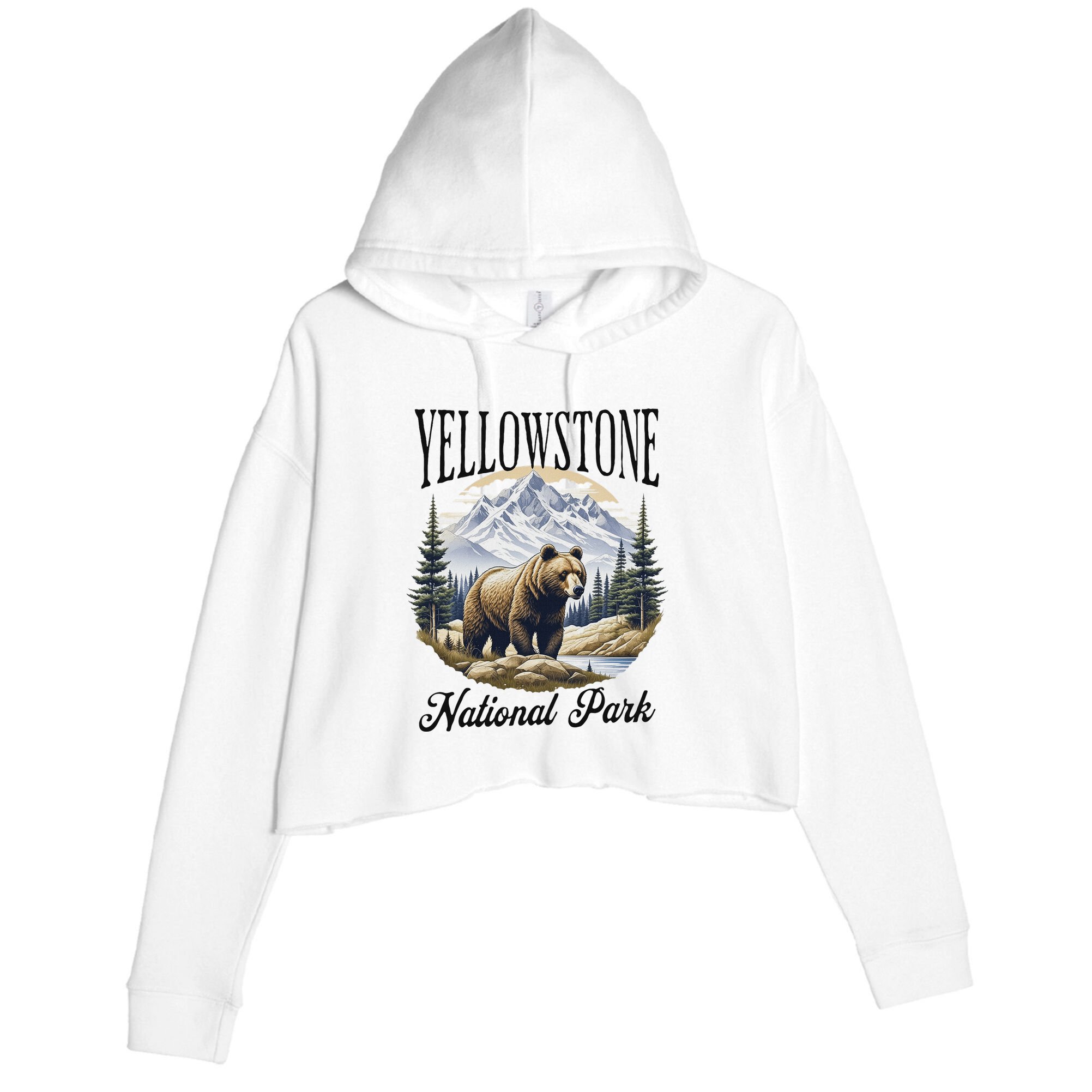 Yellowstone National Park Crop Fleece Hoodie