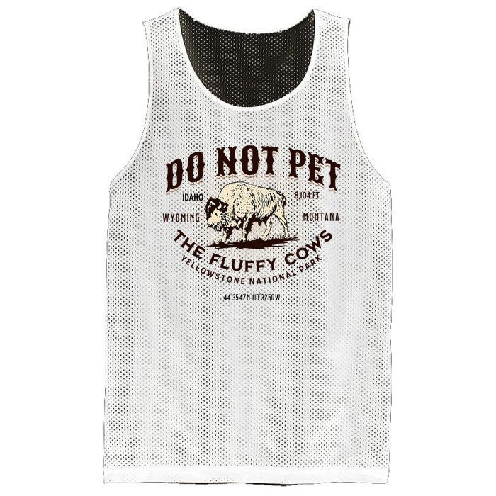 Yellowstone National Park Do Not Pet The Fluffy Cows Bison Mesh Reversible Basketball Jersey Tank