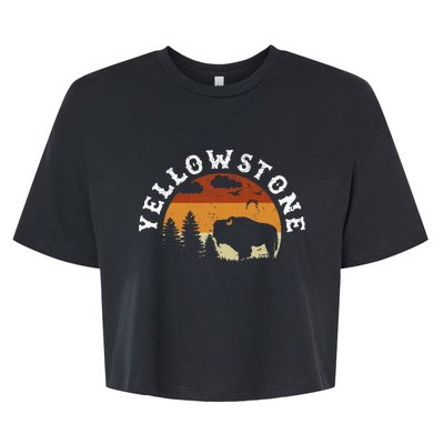 Yellowstone National Park Hiking And Outdoor Enthusiasts Bella+Canvas Jersey Crop Tee