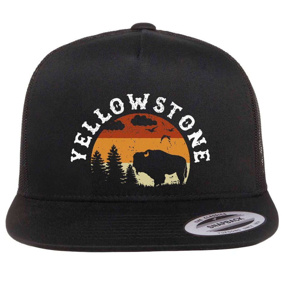 Yellowstone National Park Hiking And Outdoor Enthusiasts Flat Bill Trucker Hat