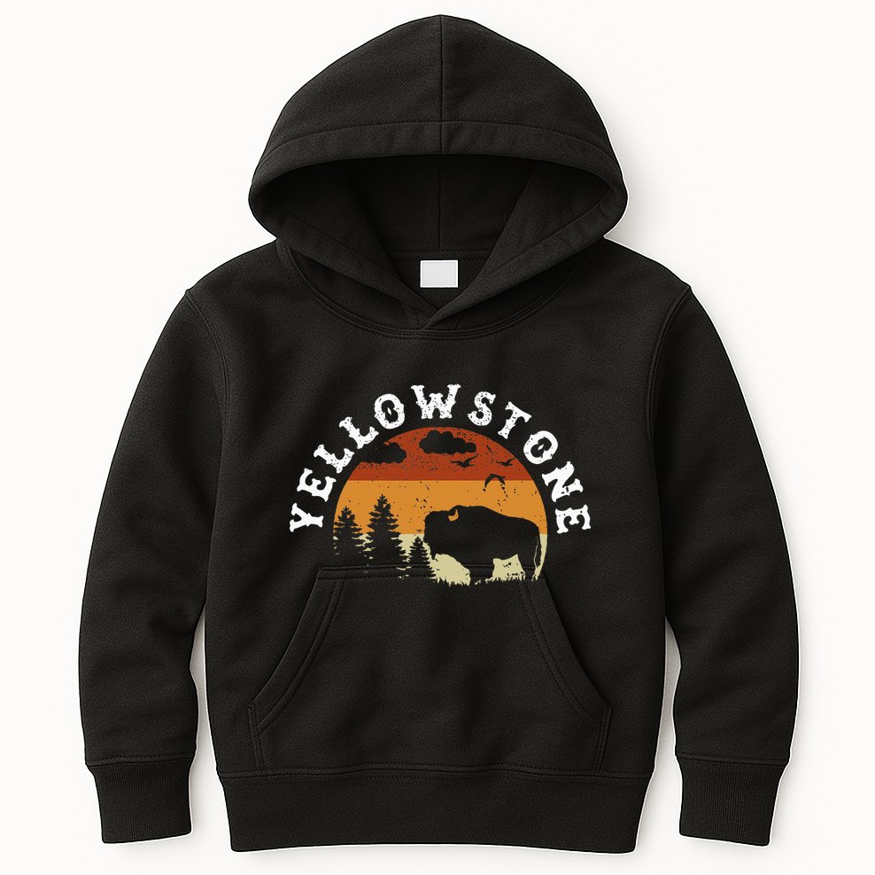 Yellowstone National Park Hiking And Outdoor Enthusiasts Kids Hoodie