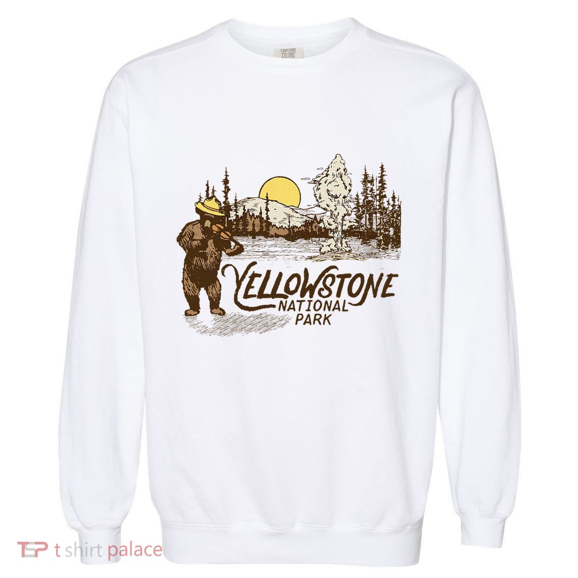 Yellowstone National Park Bear & Fiddle Old Faithful Garment-Dyed Sweatshirt