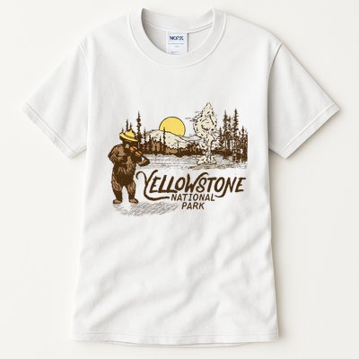 Yellowstone National Park Bear & Fiddle Old Faithful Tall T-Shirt