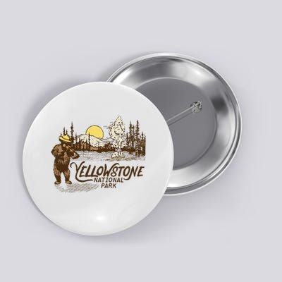 Yellowstone National Park Bear & Fiddle Old Faithful Button