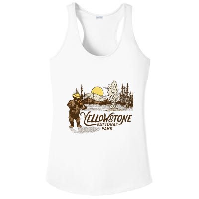 Yellowstone National Park Bear & Fiddle Old Faithful Ladies PosiCharge Competitor Racerback Tank