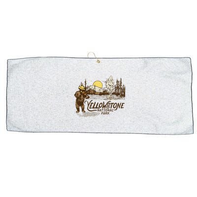 Yellowstone National Park Bear & Fiddle Old Faithful Large Microfiber Waffle Golf Towel