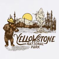 Yellowstone National Park Bear & Fiddle Old Faithful Womens Tank Top