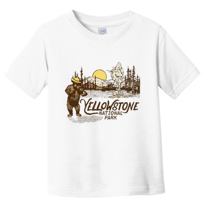 Yellowstone National Park Bear & Fiddle Old Faithful Toddler T-Shirt