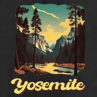 Yosemite National Park Adventure Hiking Nature Design 7 Panel Mesh Trucker Snapback Hat