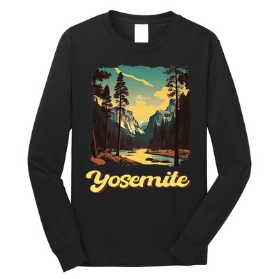 Yosemite National Park Adventure Hiking Nature Design Long Sleeve Shirt