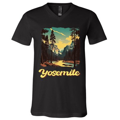 Yosemite National Park Adventure Hiking Nature Design V-Neck T-Shirt