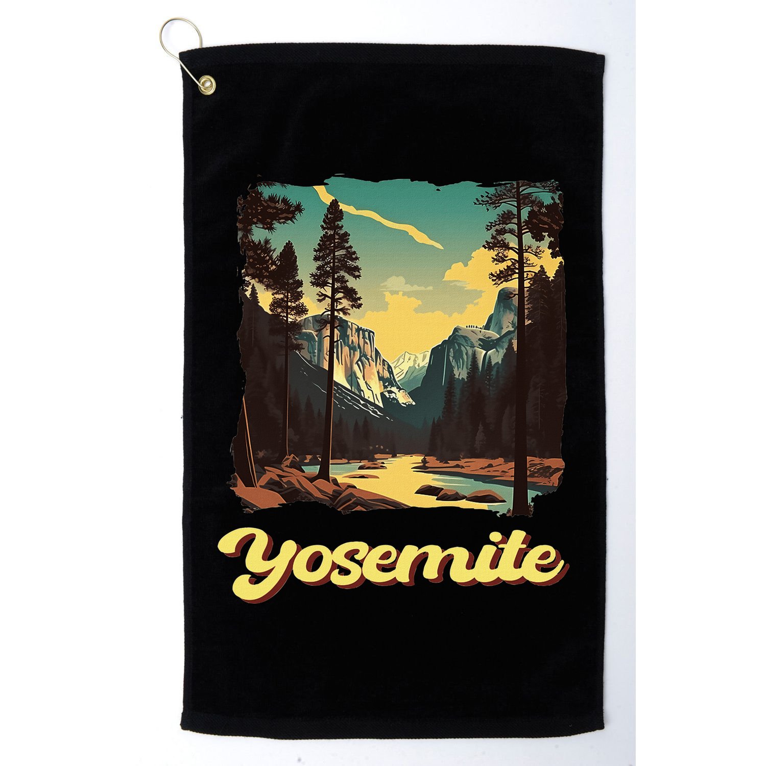 Yosemite National Park Adventure Hiking Nature Design Golf Towel
