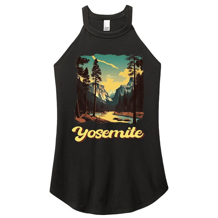 Yosemite National Park Adventure Hiking Nature Design Women's Perfect Tri Rocker Tank