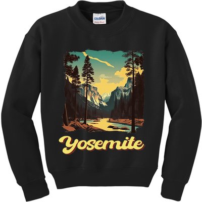 Yosemite National Park Adventure Hiking Nature Design Kids Sweatshirt