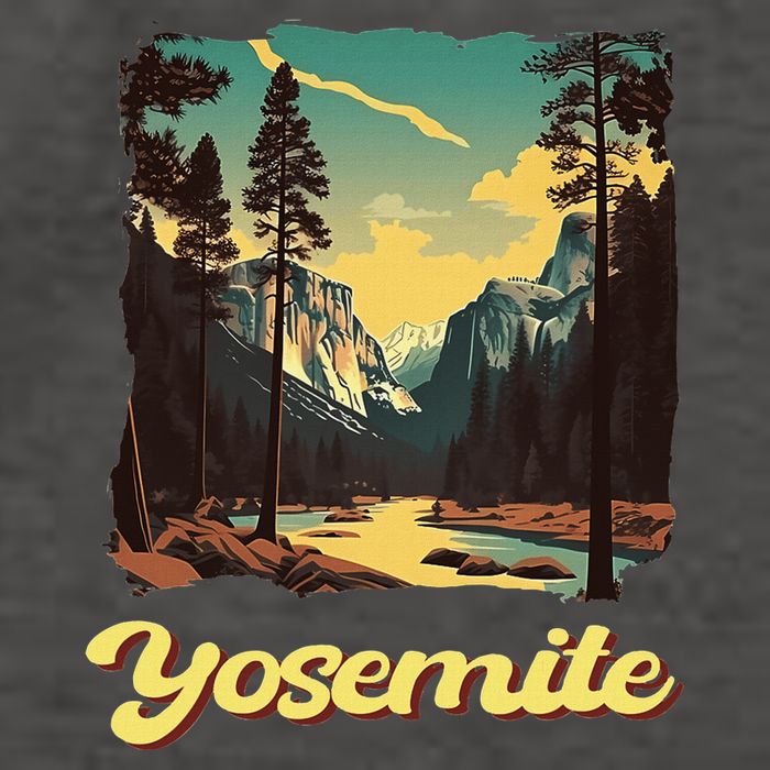 Yosemite National Park Adventure Hiking Nature Design Vector Backpack