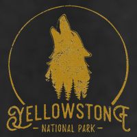 Yellowstone National Park Howling Wolf 7 Panel Mesh Trucker Snapback Hat