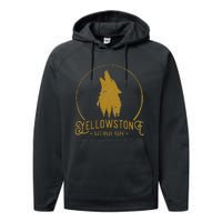 Yellowstone National Park Howling Wolf Performance Fleece Hoodie