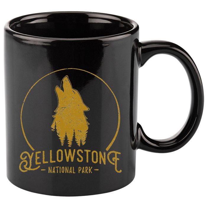 Yellowstone National Park Howling Wolf 11oz C Handle Ceramic Mug